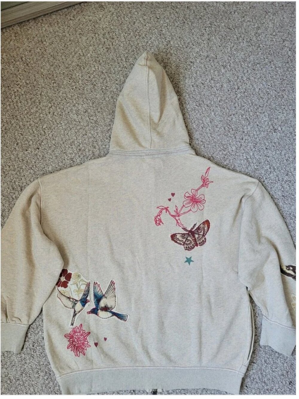 Free People NWT We The Free Zipper Front Hoodie Sweatshirt Oversized Cardigan M - Picture 5 of 7